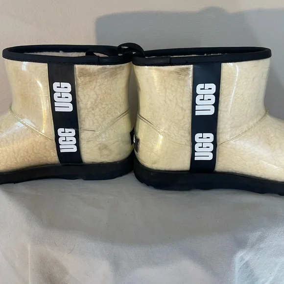 UGG Clear Classic Mini Boots Women’s 5 Uggs Ankle Slide On Shoes Rain Sheepskin - Picture 13 of 15